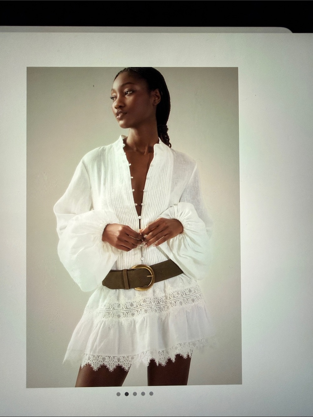 Bardot 🤍 White Long-Sleeve Lace Mini Dress
